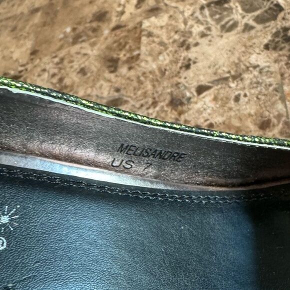 Shoe Dazzle Platform Heels Size 7 Metallic Green Snake Print Peep Toe - Picture 8 of 12